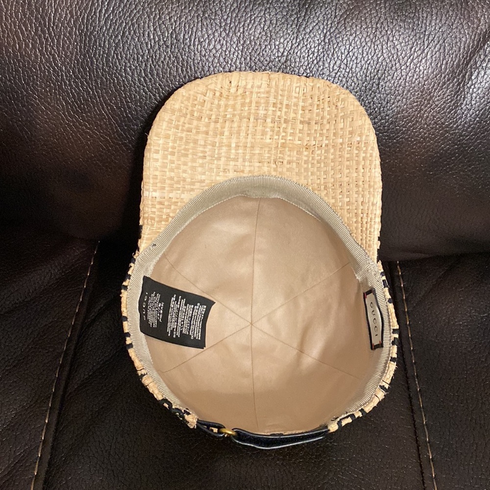 Gucci unisex Raffia GG Monogram Embroidered Baseball Hat NEW - Picture 7 of 10